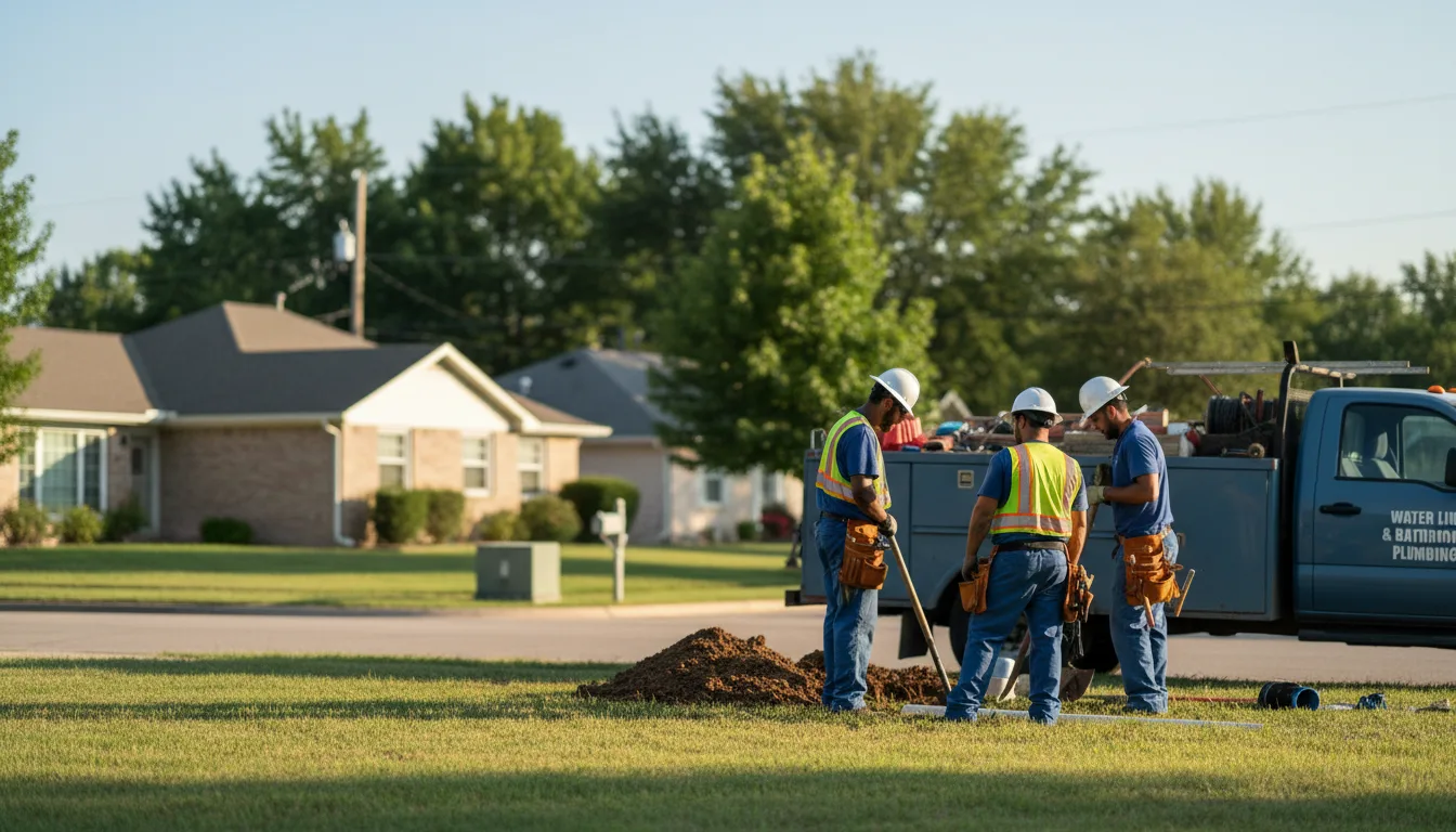 Residential water line and bathroom plumbing service in Amanda, OH